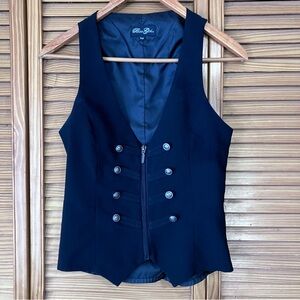 Bizz Girl Military Style Vest With Silver Crest Buttons Size Small